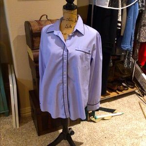 Ralph Lauren blue button up shirt with piping